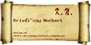 Krivácsy Norbert névjegykártya