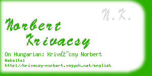 norbert krivacsy business card